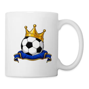 Gekrönter Fußball auf einem königlichen Kissen - Tasse - Weiß - Rechts