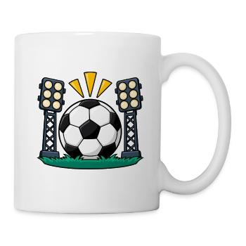Fußball unter Stadionflutlicht - Tasse - Weiß - Rechts