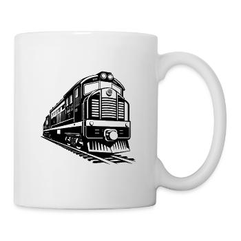 Moderne Diesellokomotivenbahn - Tasse - Weiß - Rechts