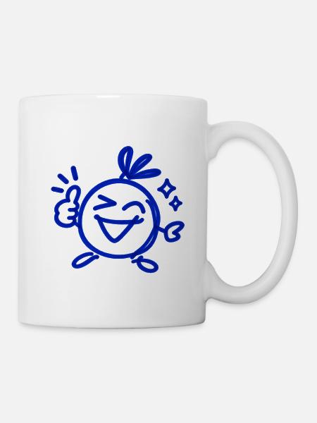 Alles Super – Zwinkernder Charakter Line Art - Tasse - Weiß