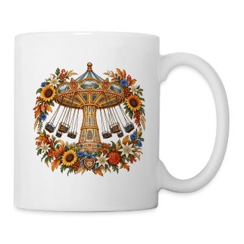 Kettenkarussell mit Alpenblumen - Tasse - Weiß - Rechts
