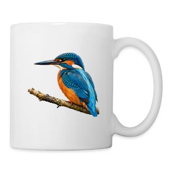 Eisvogel Aquarell - Tasse - Weiß - Rechts
