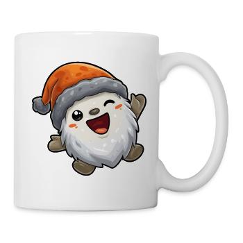 Fröhlicher Schneeball mit Santa Hut - Tasse - Weiß - Rechts