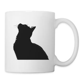 Nachtkatzen Silhouette - Tasse - Weiß - Rechts