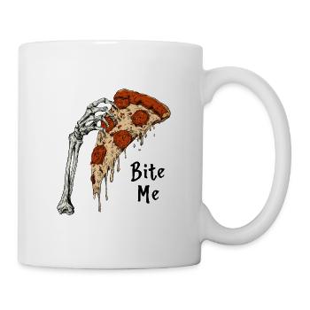 Knochenhand Pizza Bite Me - Tasse - Weiß - Rechts