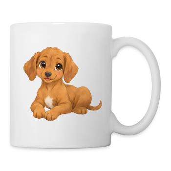 Rhodesian Ridgeback – süßer liegender Hundewelpe - Tasse - Weiß - Rechts