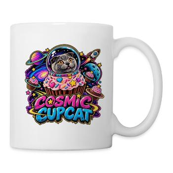 Cosmic Cupcat – Katze im Weltraum - Tasse - Weiß - Rechts