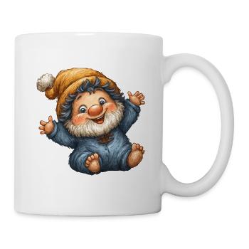 Winterwichtel Lächelnd in Blau - Tasse - Weiß - Rechts