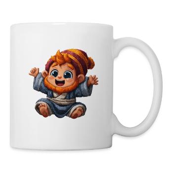 Zwergenbaby mit Strickmütze - Tasse - Weiß - Rechts