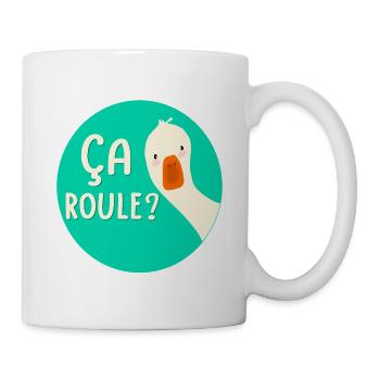 Es rollt, die Gans - Tasse - Weiß - Rechts