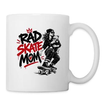 Skateboarding Mom with Baby - Skater Mama mit Baby - Tasse - Weiß - Rechts