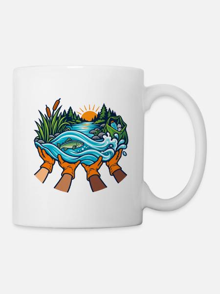 Flussfreunde – Gemeinsam für saubere Ufer - Tasse - Weiß