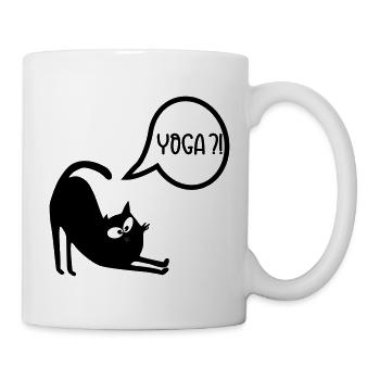 Yoga Katze - Tasse - Weiß - Rechts
