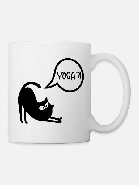 Yoga Katze - Tasse - Weiß