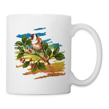 Bunter Vogel - Tasse - Weiß - Rechts