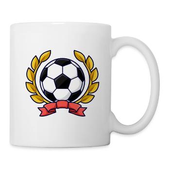 Fußball mit goldenem Lorbeerkranz - Tasse - Weiß - Rechts