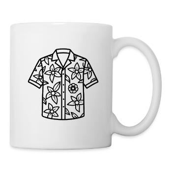 Schlichtes Aloha-Hemd - Tasse - Weiß - Rechts