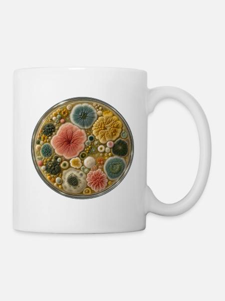 Kulturteller-Petrischalen-Tee - Tasse - Weiß