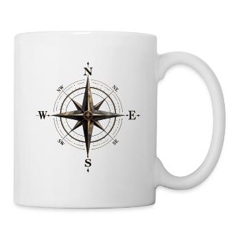 Nostalgischer Kompassstern - Tasse - Weiß - Rechts