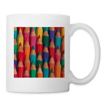 Mehrfarbige Bleistiftpalette - Tasse - Weiß - Rechts