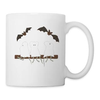 Mäuse-Geistertrio am Ast - Tasse - Weiß - Rechts