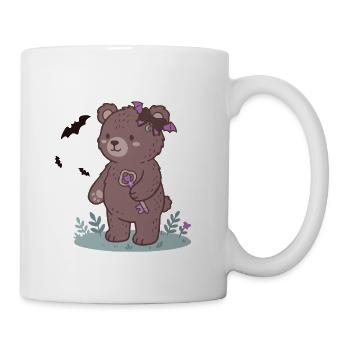 Nachtbär mit Schlüsselanhänger und Schleifen - Tasse - Weiß - Rechts