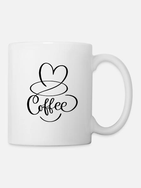 Coffee Line Art – Minimalistisches Kaffee Design - Tasse - Weiß