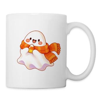 Fröhlicher Geist mit orangefarbenem Schal - Tasse - Weiß - Rechts