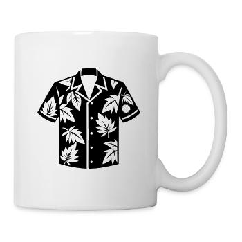 Schlichtes Aloha-Hemd - Tasse - Weiß - Rechts