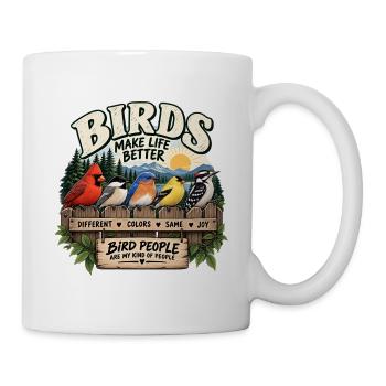 Vögel machen das Leben besser - Tasse - Weiß - Rechts