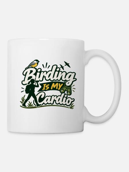 Vogelbeobachtung ist mein Cardio - Tasse - Weiß