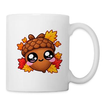 Haselnuss-Kawaii-Herbst - Tasse - Weiß - Rechts