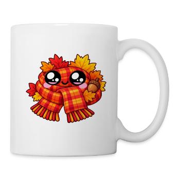 Kawaii-Herbstkaroschal - Tasse - Weiß - Rechts