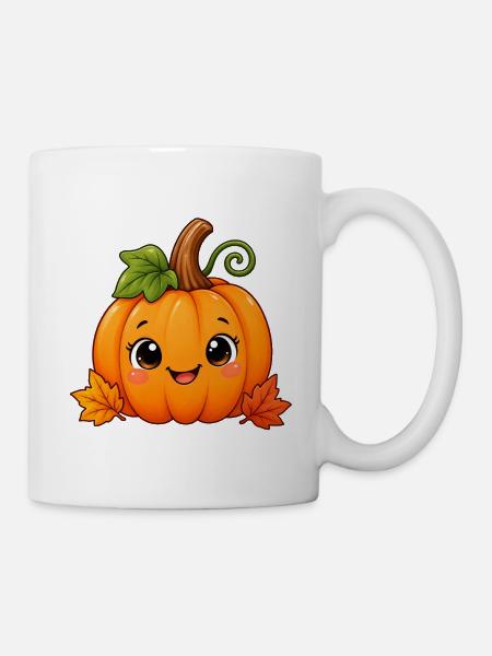 Süßer Kürbis – Herbst & Halloween T- Shirt - Tasse - Weiß