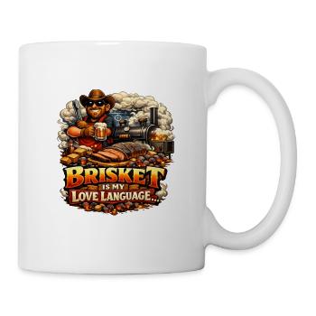 Brisket Love Language BBQ Cookout Grill Barbecue - Tasse - Weiß - Rechts