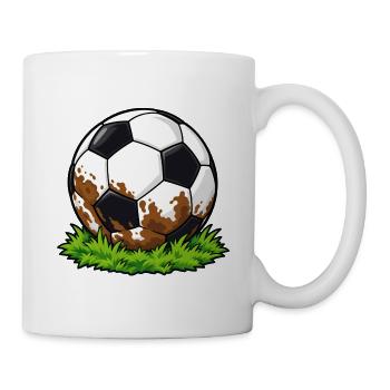 Schlammiger Fußball - Tasse - Weiß - Rechts