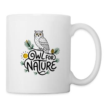 Eule für die Natur & stilisierte Eule - Tasse - Weiß - Rechts