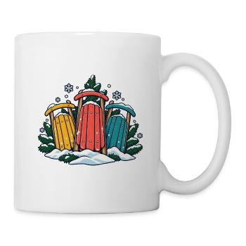Schlittenrunde – Gemeinsam den Hang hinab - Tasse - Weiß - Rechts