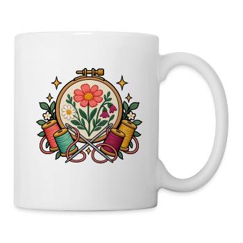 Stickwerkstatt – Gemeinsam Fäden ziehen - Tasse - Weiß - Rechts