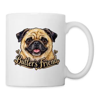 Mops voller Liebe - Tasse - Weiß - Rechts