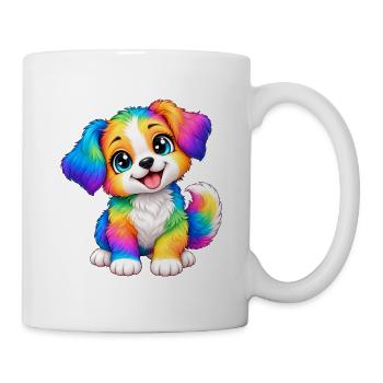 Kawaii Multicolor Regenbogenwelpe - Tasse - Weiß - Rechts