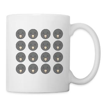 Cartoon-Maulwurfkopf - Tasse - Weiß - Rechts
