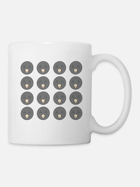 Cartoon-Maulwurfkopf - Tasse - Weiß