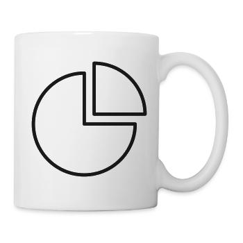 Analytics Tortendiagramm-Linien-Symbol - Tasse - Weiß - Rechts
