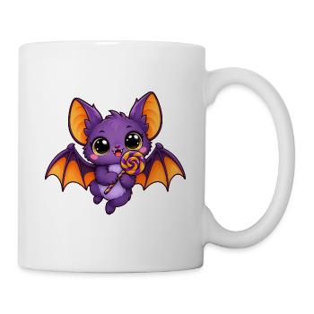 Gierige lila Fledermaus - Tasse - Weiß - Rechts