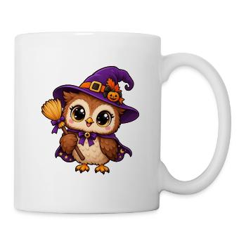 Eulenhexe niedliches Halloween - Tasse - Weiß - Rechts