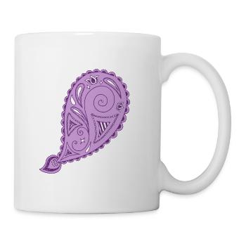 Lila Paisley-Tropfenmuster - Tasse - Weiß - Rechts