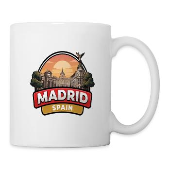 Madrid, Spanien Reiseabzeichen Königlicher Palast Stadtgeschenk - Tasse - Weiß - Rechts