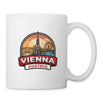 Wiener, Österreich Reiseabzeichen St. Stephansgeschenk - Tasse - Weiß - Rechts