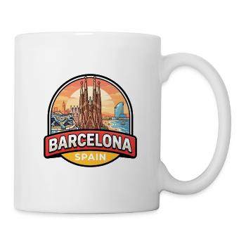 Barcelona Spanien Reiseabzeichen Sagrada Familia Geschenk - Tasse - Weiß - Rechts
